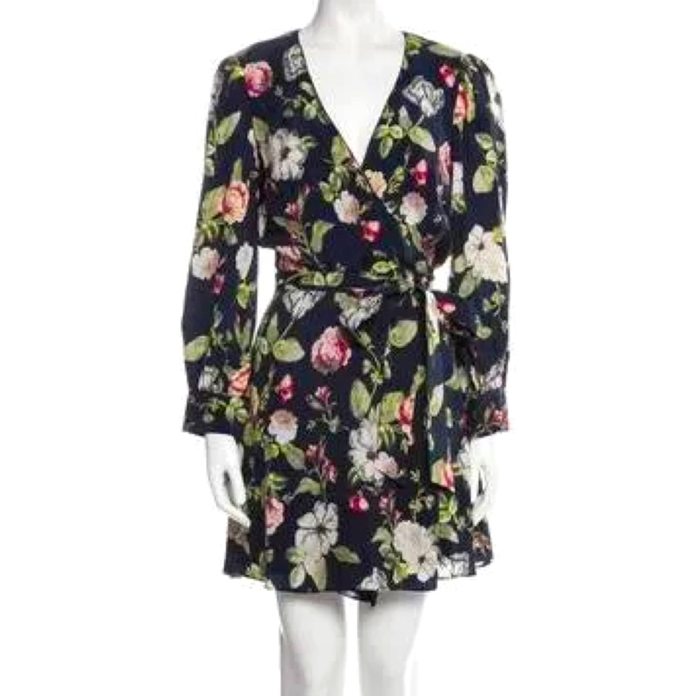 Alice + Olivia Blue Floral Print Mini Dress size 0